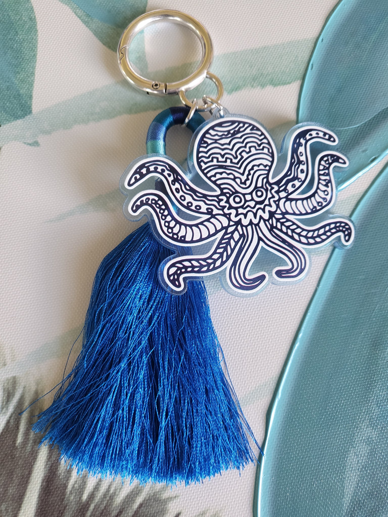 Bag charm with handmade sea creature