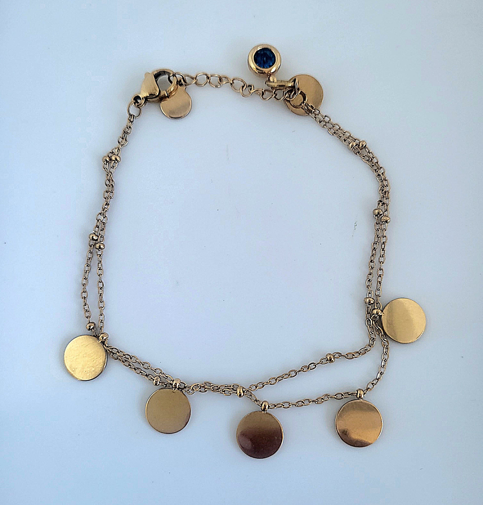 Bracelet with coins gold plated
