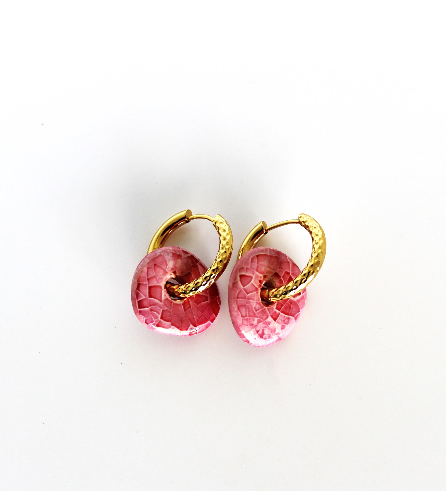 Earrings Hoop with Ceramic beads