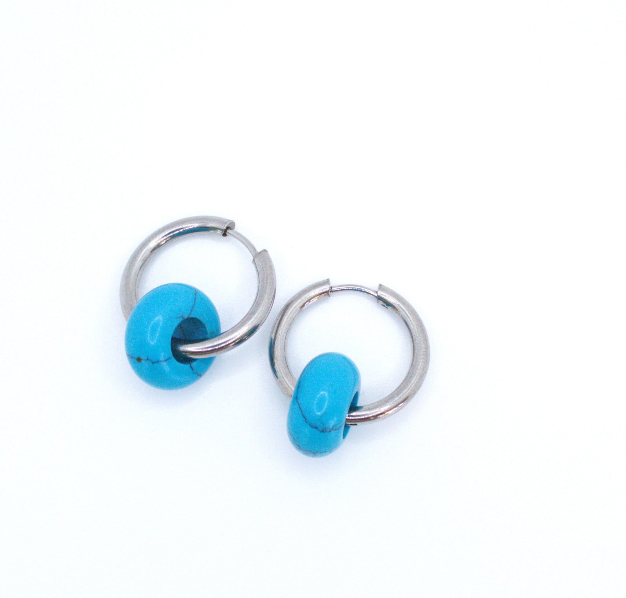 Earrings sunchasers hoop with semi precious stones