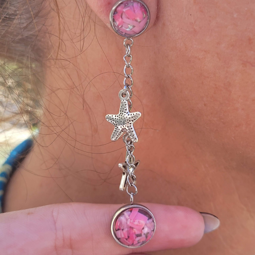 Baby pink stud earrings
