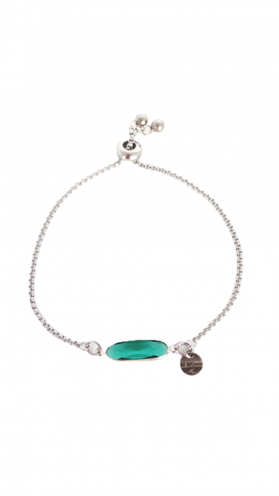 Bracelet with glass cristal. Premium stainless steel. Ajdustable.