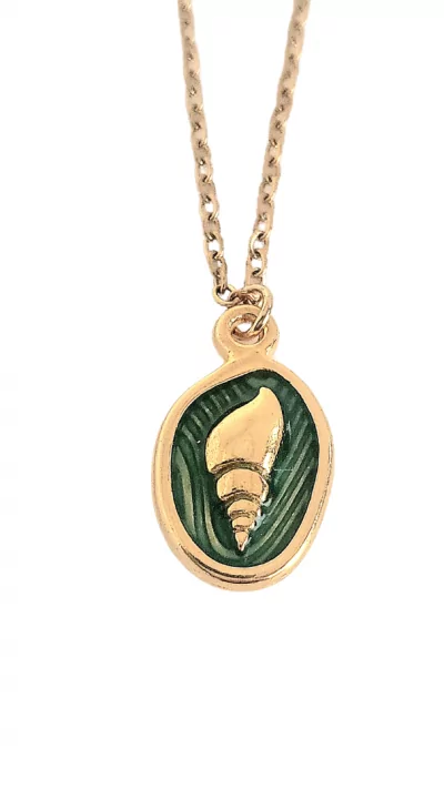 Necklace with enamal seahorse