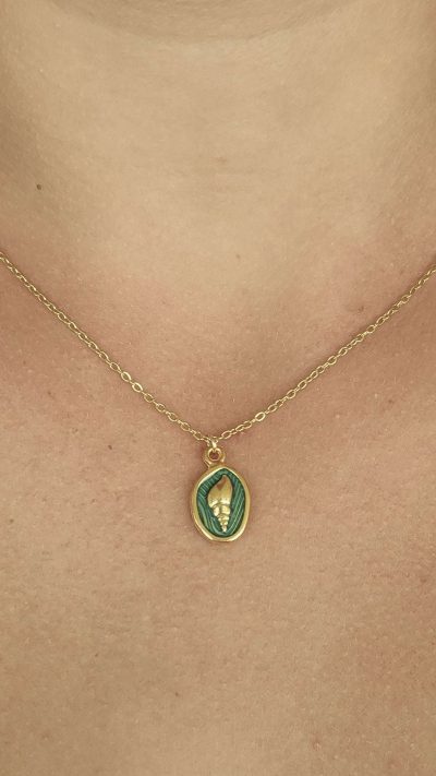 Necklace with enamal